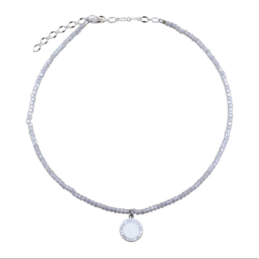 Get Back Necklaces St Chris Silver Choker Necklace